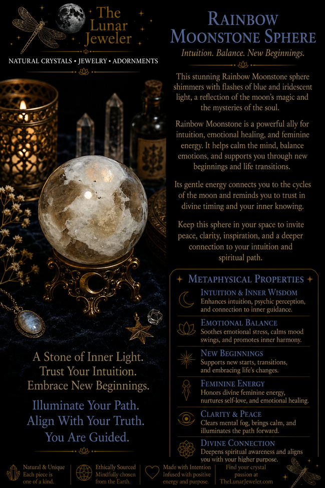 Rainbow Moonstone Sphere – Genuine Natural Crystal Sphere