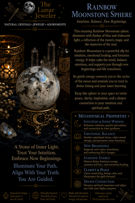 Rainbow Moonstone Sphere – Genuine Natural Crystal Sphere